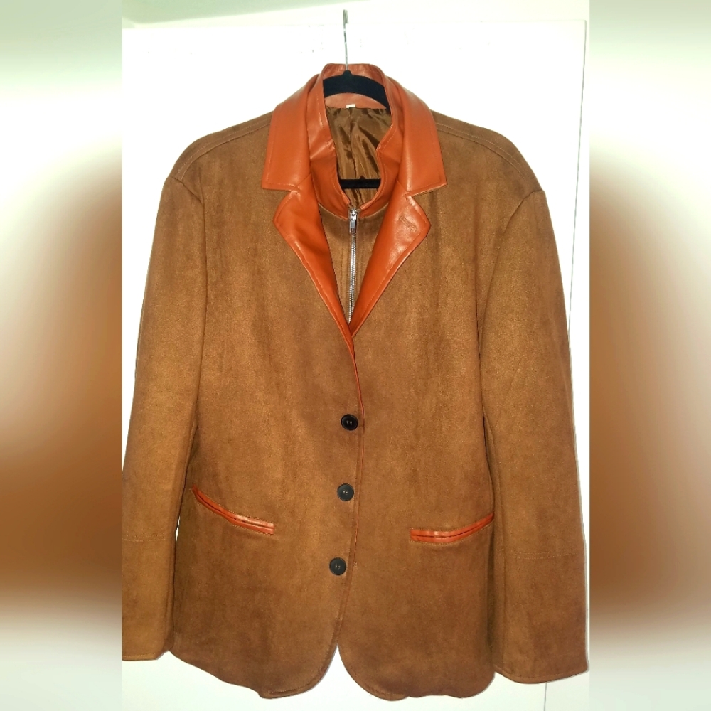 Men's Brown Faux Suede Jacket